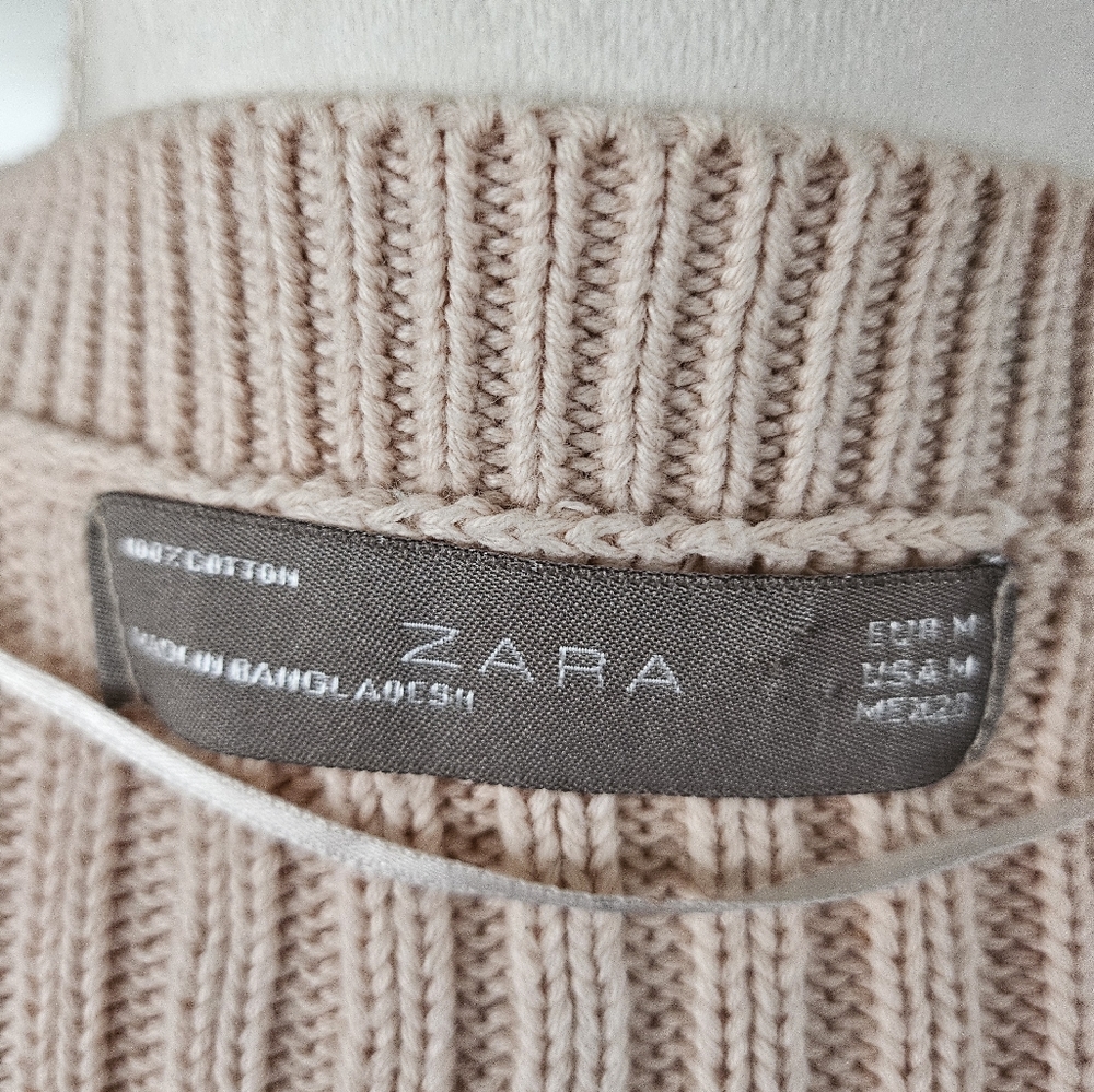 Zara Pink Bell Sleeve Button Up Sweater Size M - Picture 3 of 10